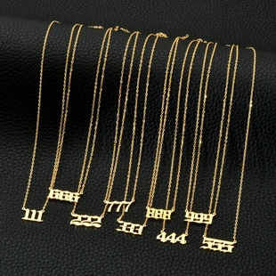 Stainless Steel Angel Number Necklace For Women 111 222 333