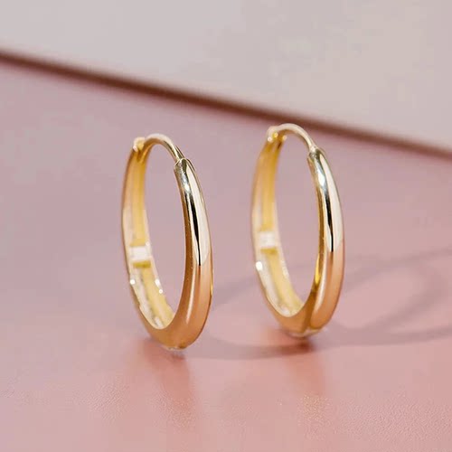 Minimalist Oval Hoop Earrings for Women Low-key Girls Ear