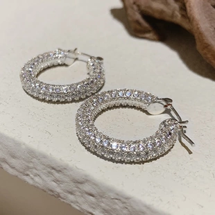 Big Silver Fashion Small for Women Earrings Luxury Hoop