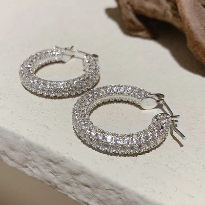 Fashion Luxury Small/Big Hoop Earrings for Women Silver