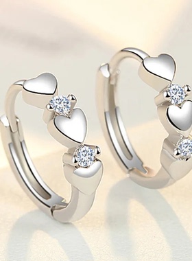 Dainty Small Hearts Women Hoop Earring Versatile Low-key