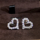 Love Sparkling Earring Sweet Female Plated