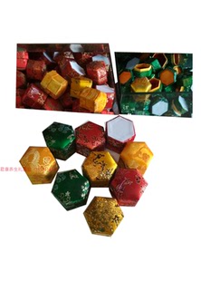 中药丸包装盒 锦缎盒首饰空盒  安宫大力丸蜜丸盒 红黄绿收纳盒