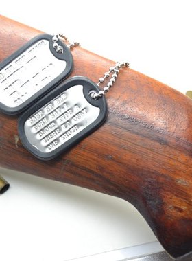 美军身份牌姓名牌士兵牌狗牌信息识别牌保障标识牌不锈钢黄铜定制