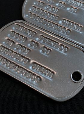 定制美军身份牌保障标识牌原版机器制作士兵牌狗牌信息识别牌品全