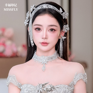 新款女日韩婚纱礼服皇冠头饰新娘结婚跟妆造型宴会发饰品盖茨比