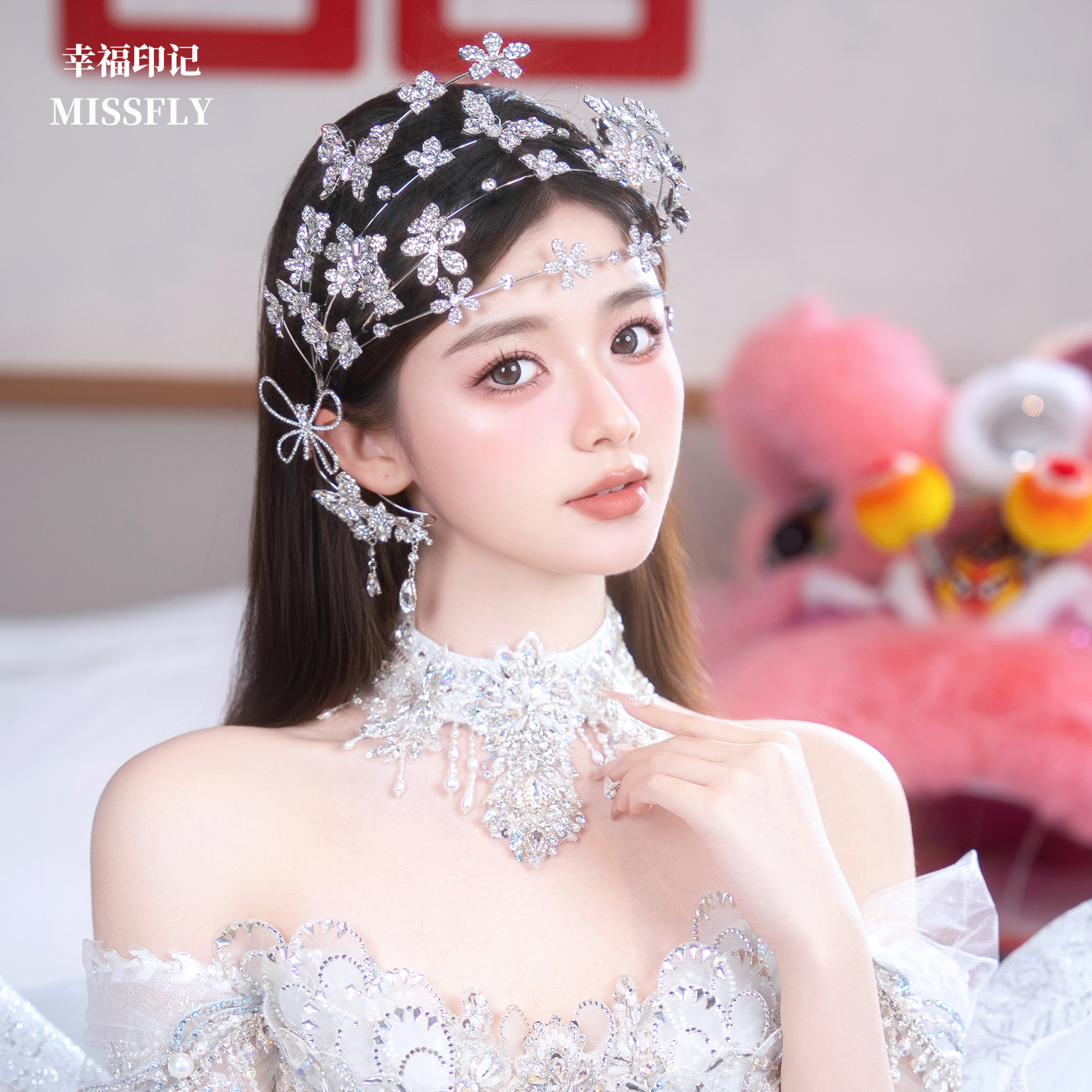 新娘头饰发箍发带皇冠王冠耳挂耳饰婚纱礼服婚礼宴会结婚生日配饰