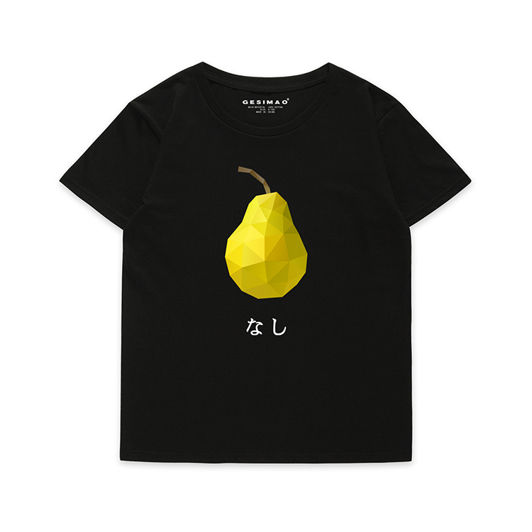 GESIMAO 独立设计 原创t恤短袖 LowPoly 梨 日系文艺bf风纯棉t恤