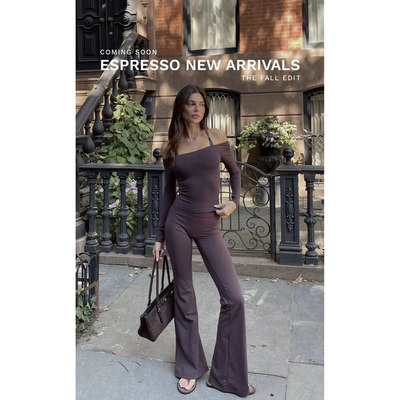 csb同款一字领上衣 磨毛内里 女士运动健身瑜伽日常自制