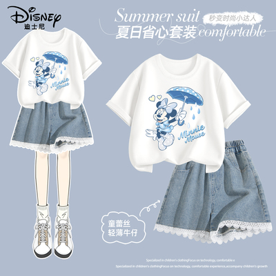 迪士尼女童短袖套装夏季新款