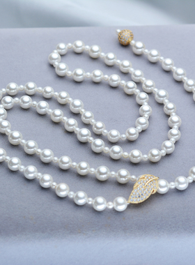 天然珍珠母贝配饰毛衣链网红同款