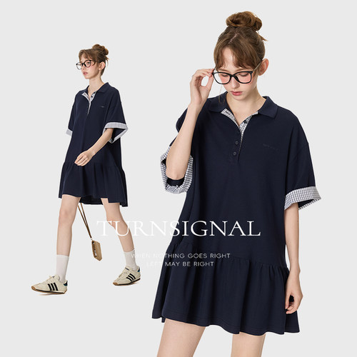 TurnSignal潮牌POLO领短袖连衣裙