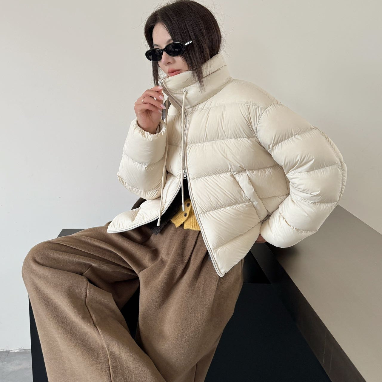 90绒短款加厚羽绒服女