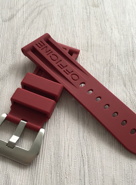 代用替换沛纳海手表带灰色PAM441/359/312/616橡胶带针扣24mm22mm