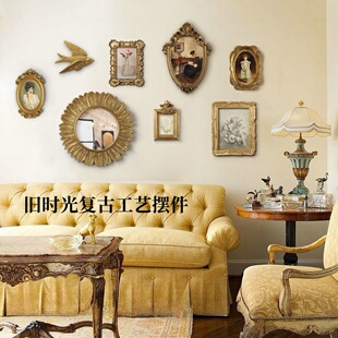 法式小众艺术客厅装饰画沙发背景墙组合挂画美式复古轻奢壁画相框