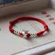 S999足银十二生肖手链原创编织本命祈愿红绳纯银学生男女手绳礼物