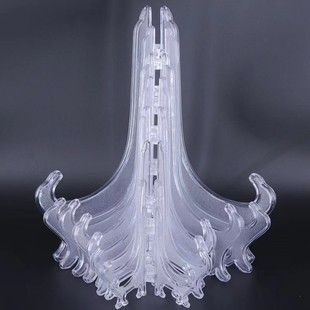 透明塑料陶瓷盘子三角展示架竹炭盘托架普洱茶饼相框奖状证书支架