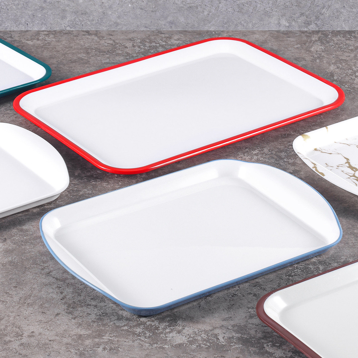 塑料长方形水杯托盘茶盘密胺餐具快餐盘网红烧烤盘展示柜串串盘子,餐饮具,餐用托盘,淘宝优惠券,粉丝福利购,淘宝优惠卷