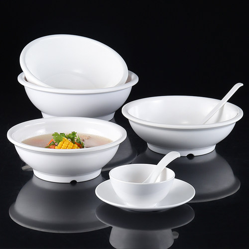 密胺A5白色汤碗饭店装饭碗仿瓷碗