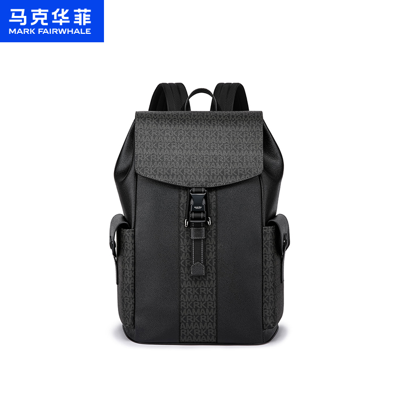 马克华菲新款男士双肩包商务通勤大容量电脑背包时尚休闲旅行包