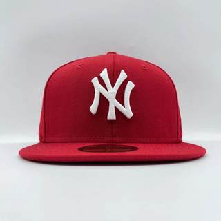 NEWERA正版▲③美职棒MLB纽约洋基队NY 红色全封闭口棒球帽平檐帽