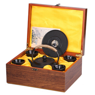 家居摆设 铸铁茶壶手工无涂层烧水壶礼盒装 复古茶具 日式 铁壶套装