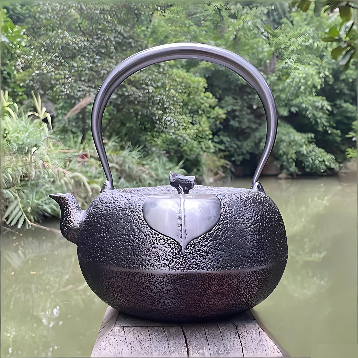 大容量砂铁壶樱花茶壶无涂层手工仿古日式铁器一叶植物造型烧水壶