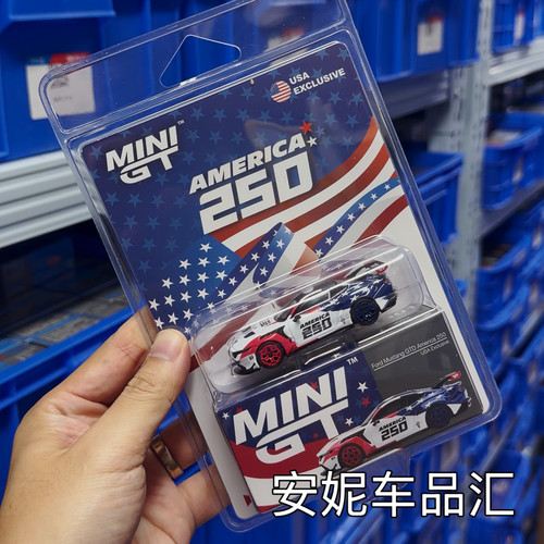 安妮现货MINIGT1:64 #1301美国250周年特别版福特野马GTD汽车模型