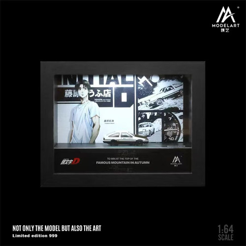 AE86 头文字D 灯光版相框立体画 合金车模型 1/64 ModelArt
