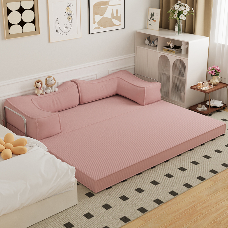 模块布艺海绵压缩沙发床折叠两用