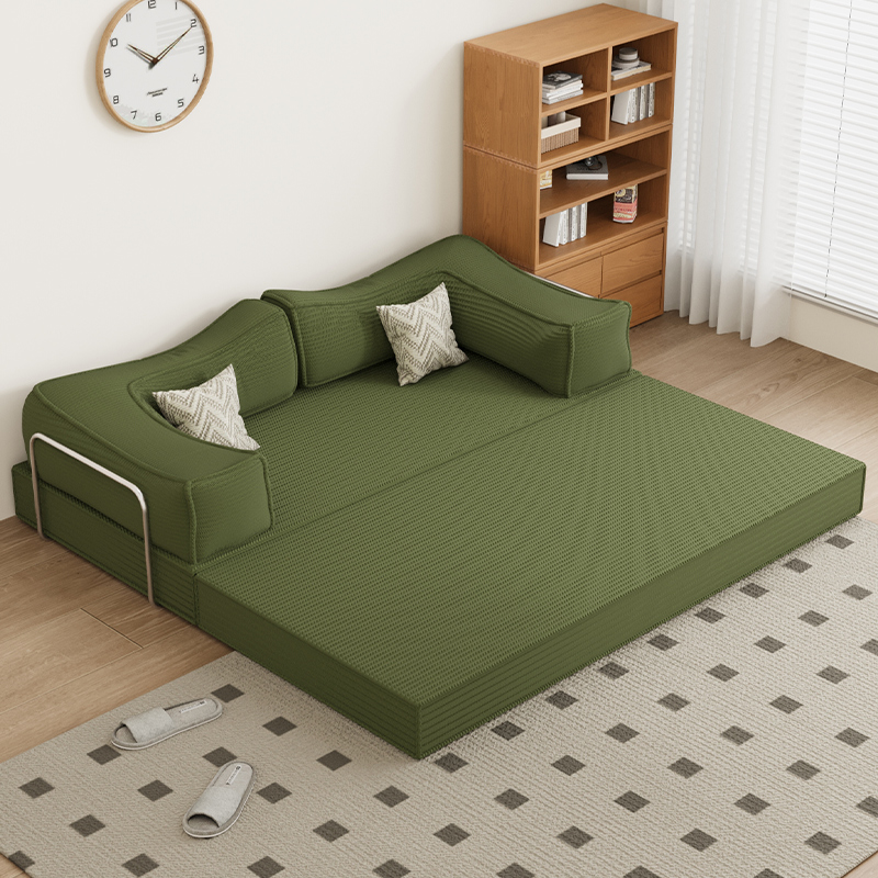 模块布艺海绵压缩沙发床折叠两用