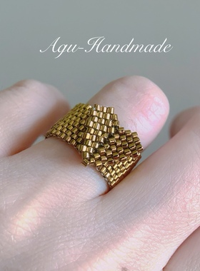 爱心串珠戒指日本进口米珠手工饰品编织