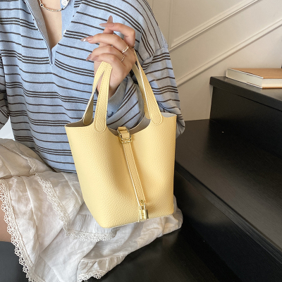 时髦洋气超火小拎包包女2025春夏新款菜篮子水桶包通勤手提斜挎包