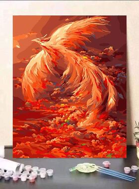 diy数字油画玫瑰手工填色油彩画治愈手工花卉装饰画摆摊艺术星选