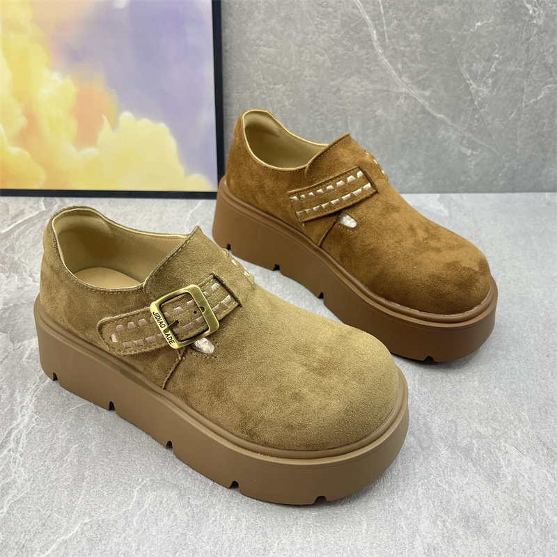 复古风绒面厚底勃肯鞋女圆头皮带扣百搭舒适休闲单鞋,女鞋,勃肯鞋/软木鞋,淘宝优惠券,粉丝福利购,淘宝优惠卷