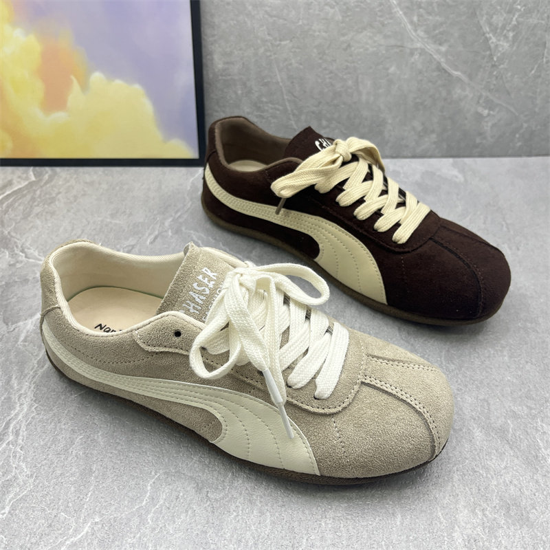 2026春季复古德训鞋女系带圆头平底运动休闲单鞋舒适轻便小白鞋,女鞋,时尚休闲鞋,淘宝优惠券,粉丝福利购,淘宝优惠卷