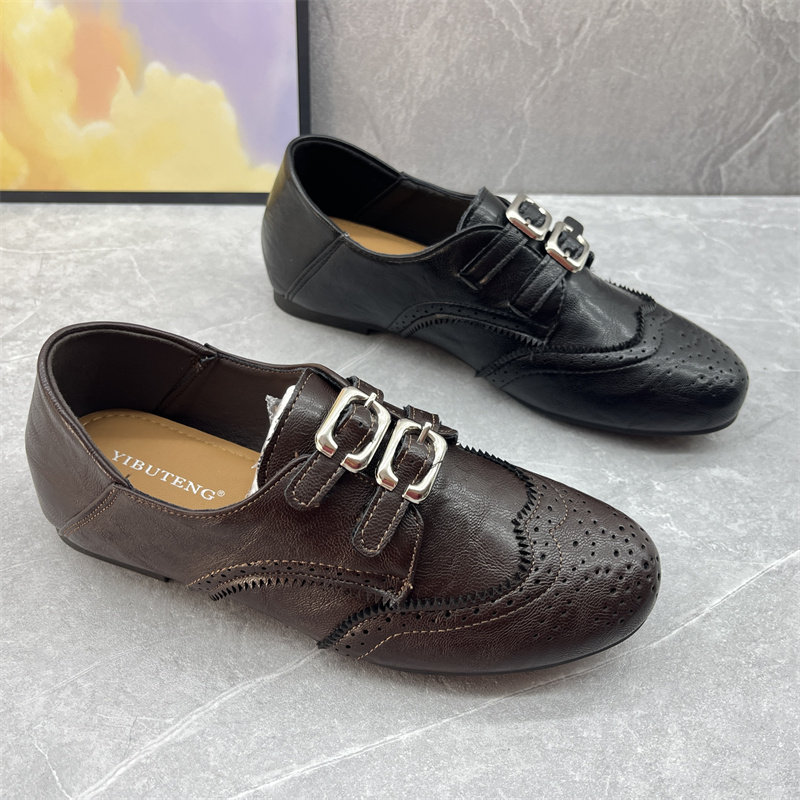 2026春季英伦风深口单鞋女搭扣平底百搭休闲软底时尚配裙子小皮鞋,女鞋,深口单鞋,淘宝优惠券,粉丝福利购,淘宝优惠卷