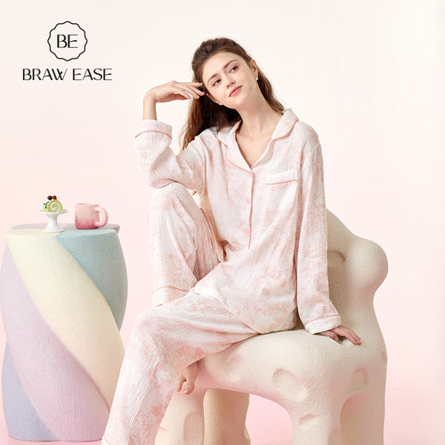 BE棉纱印花女睡衣春季新品
