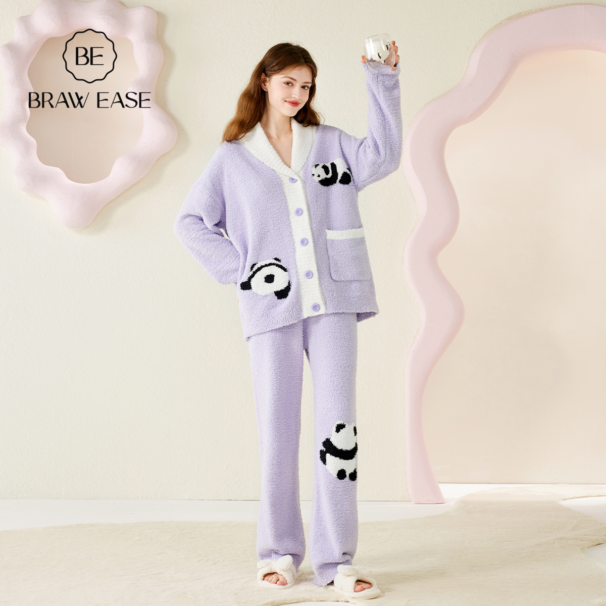 BE女·半边绒轻甜风睡衣