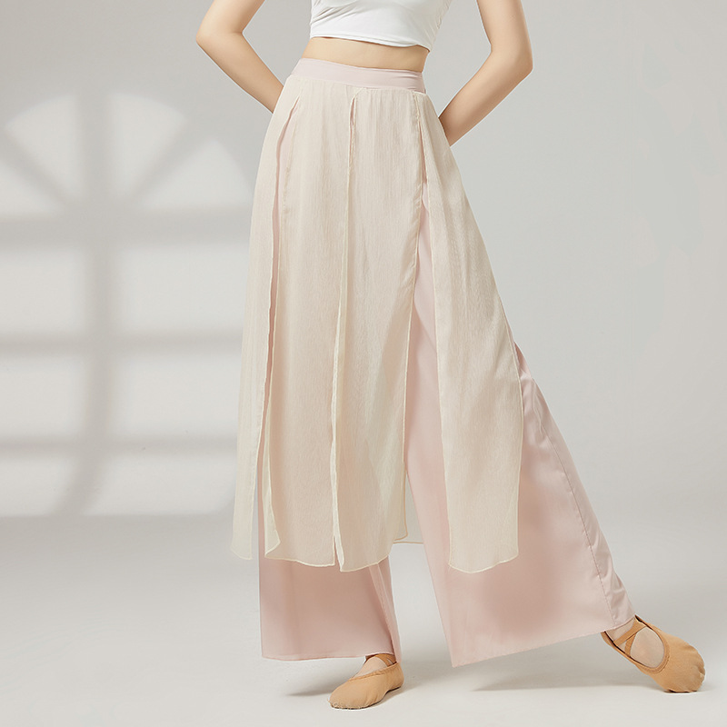 多片雪纺古典舞演出服飘逸阔腿裤