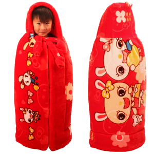 婴儿斗篷加厚珊瑚绒冬季婴幼儿外出防风毛毯宝宝披风披肩儿童抱被