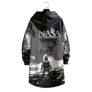 nasa联名外套男士风衣中长款2025新款秋冬季大码休闲上衣潮牌大衣