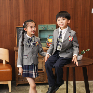 幼儿园园服春秋装 潮 小西装 儿童班服英伦学院风小学生校服秋冬套装