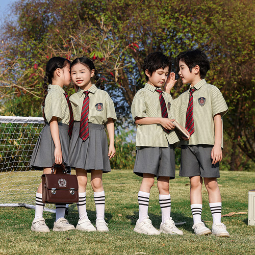 小学生校服班服夏装学院风幼儿园园服儿童短袖儿童演出服国庆礼服
