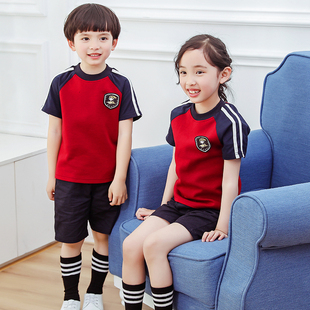 小学生校服夏季 幼儿园园服儿童班服夏装 纯棉英伦学院风毕业表演服