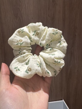 【三件19.9】Doki自制田园小黄花纯棉纱布发圈手作印花大肠发圈