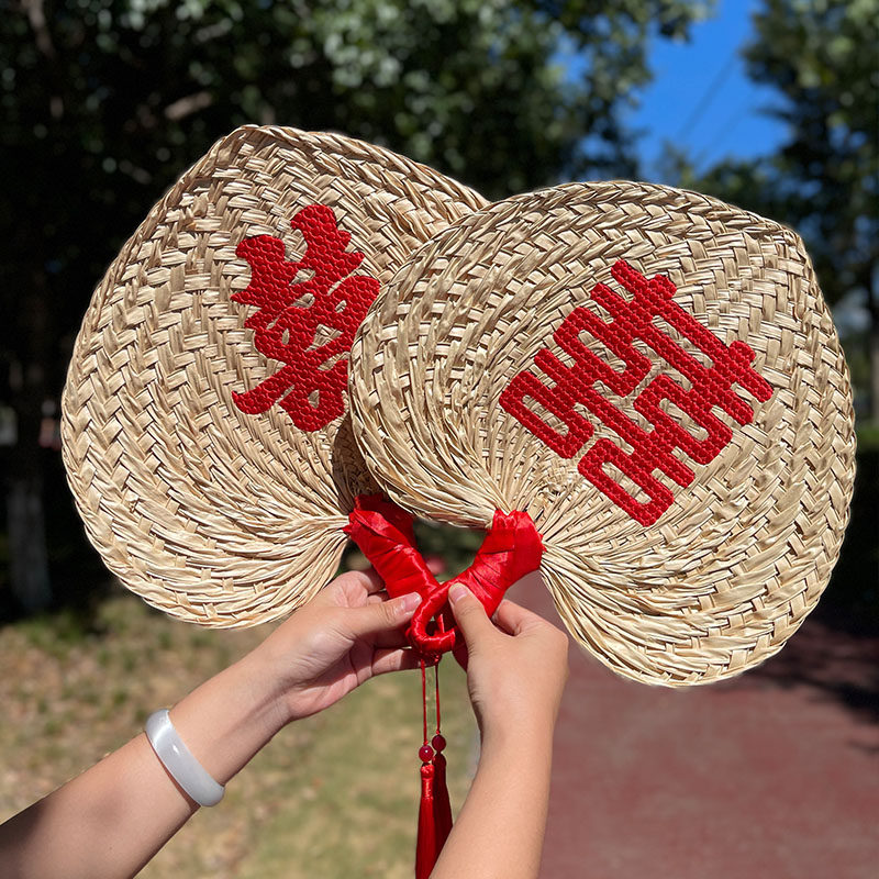 新款夏季手工葵扇草编团扇图片