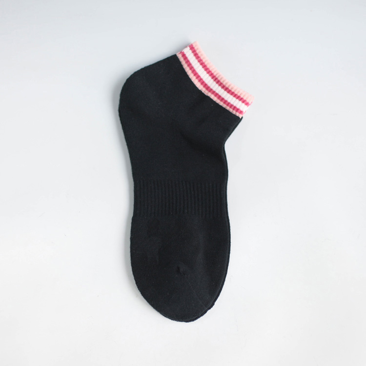 外贸纯棉毛巾底短袜彩虹边超好看吸汗透气无骨缝合脚尖大码女袜