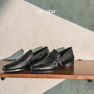 26年新款 星叔手制· 女英伦风皮鞋 复古雕花布洛克乐福鞋 旧梦