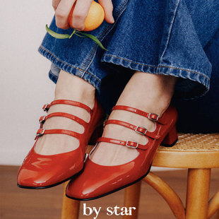 星叔手制·carel同款玛丽珍|法式匠制kina款 精典三带搭扣高跟鞋
